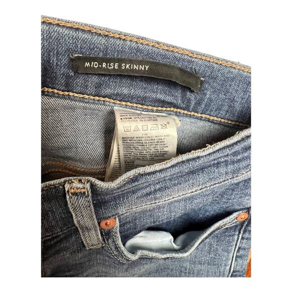 Banana Republic Womens Mid Rise Skinny Jeans sz 27 distressed - Picture 5 of 7